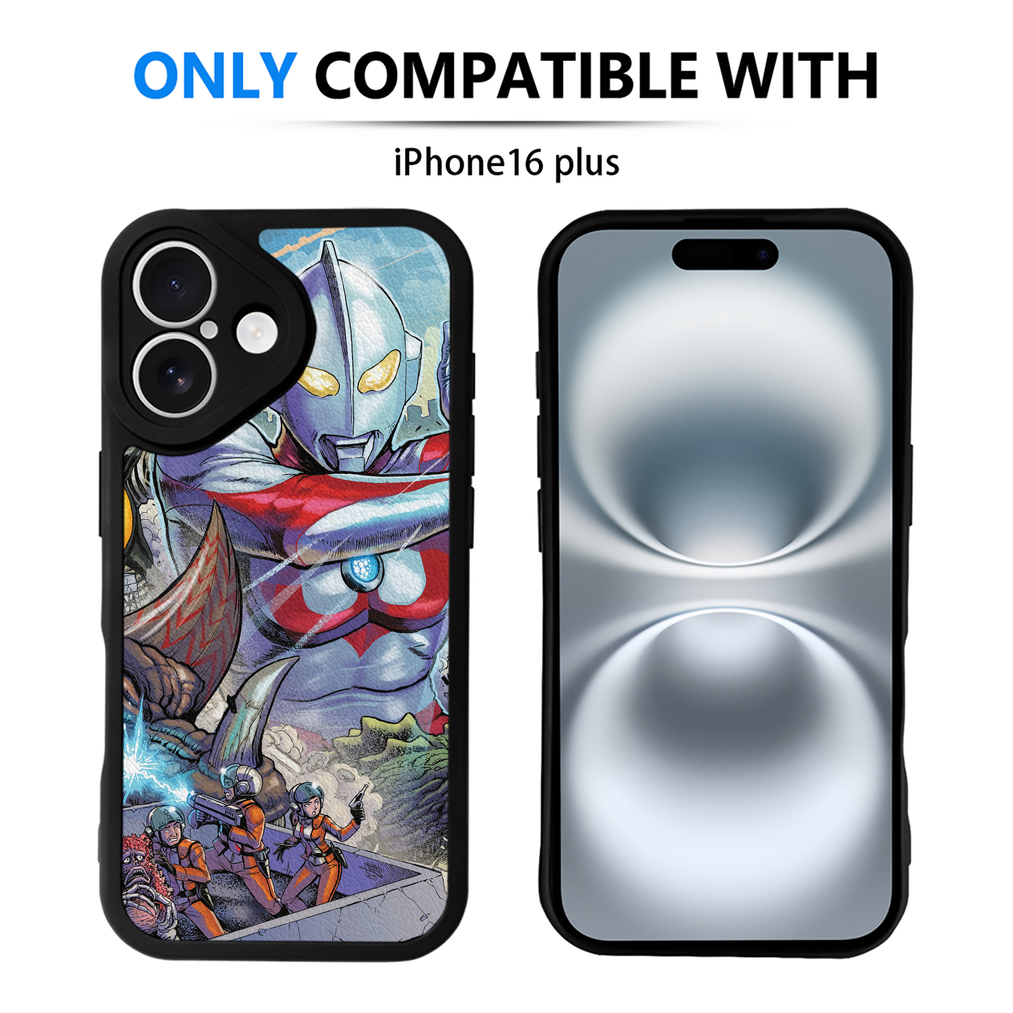 （画像用） ウルトラマン Ultraman 【iPhone 16シリーズ対応】シリコンスマホケース（レザー調） 材質：シリコン